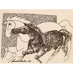 Mashkoor Raza, 10 x 14 Inch, Marker On Paper, Abstract Painting, AC-MR-748